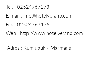 Verano Hotel iletiim bilgileri